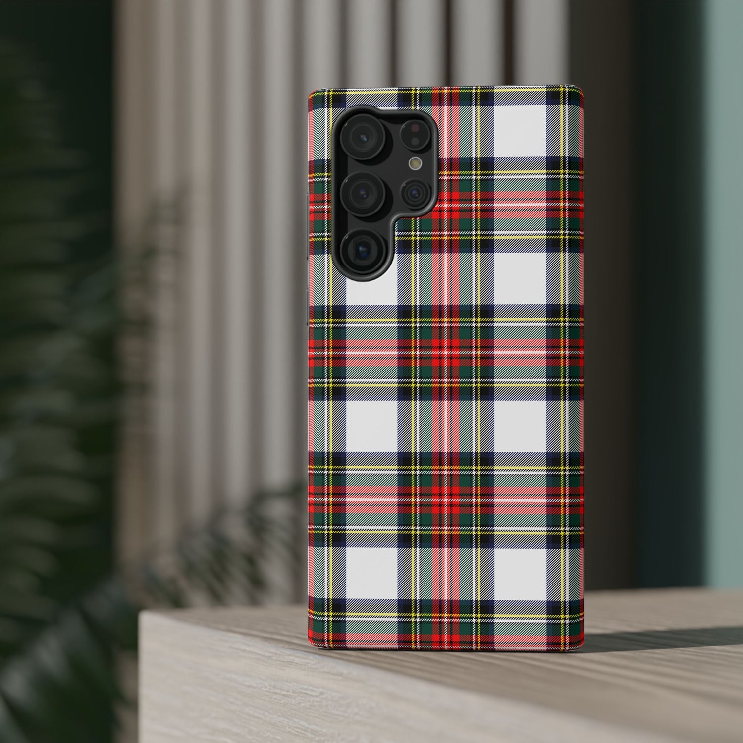 Christmas Holiday Tartan Plaid Impact-Resistant Phone Case, iPhone, Samsung