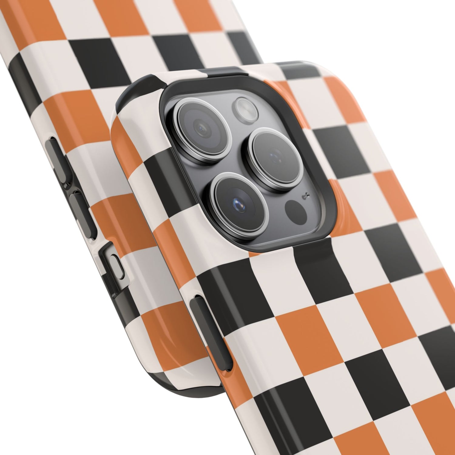 Trendy Halloween Checkerboard Phone Case | Impact-Resistant, iPhone, Samsung