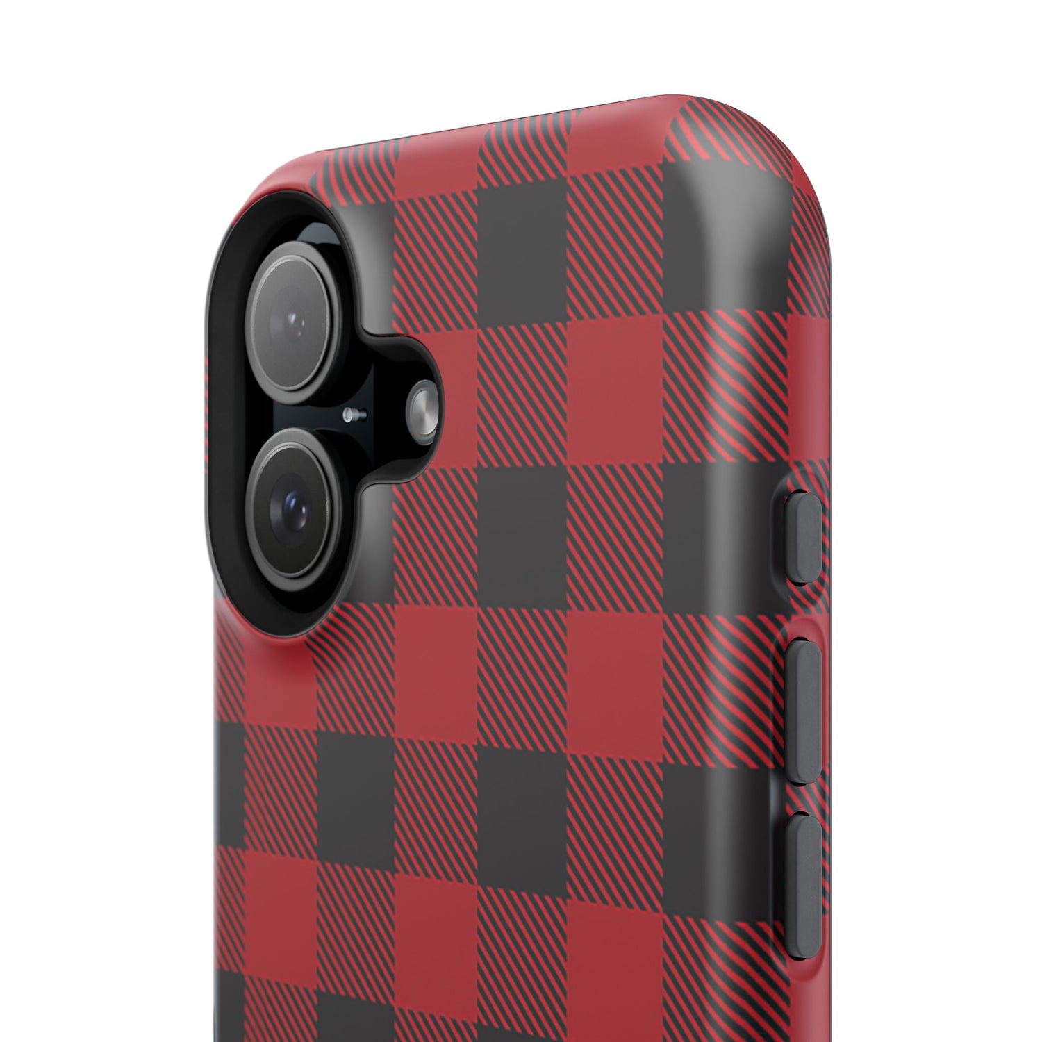 Impact-Resistant Phone Case-Red Black Buffalo Plaid, iPhone, Samsung