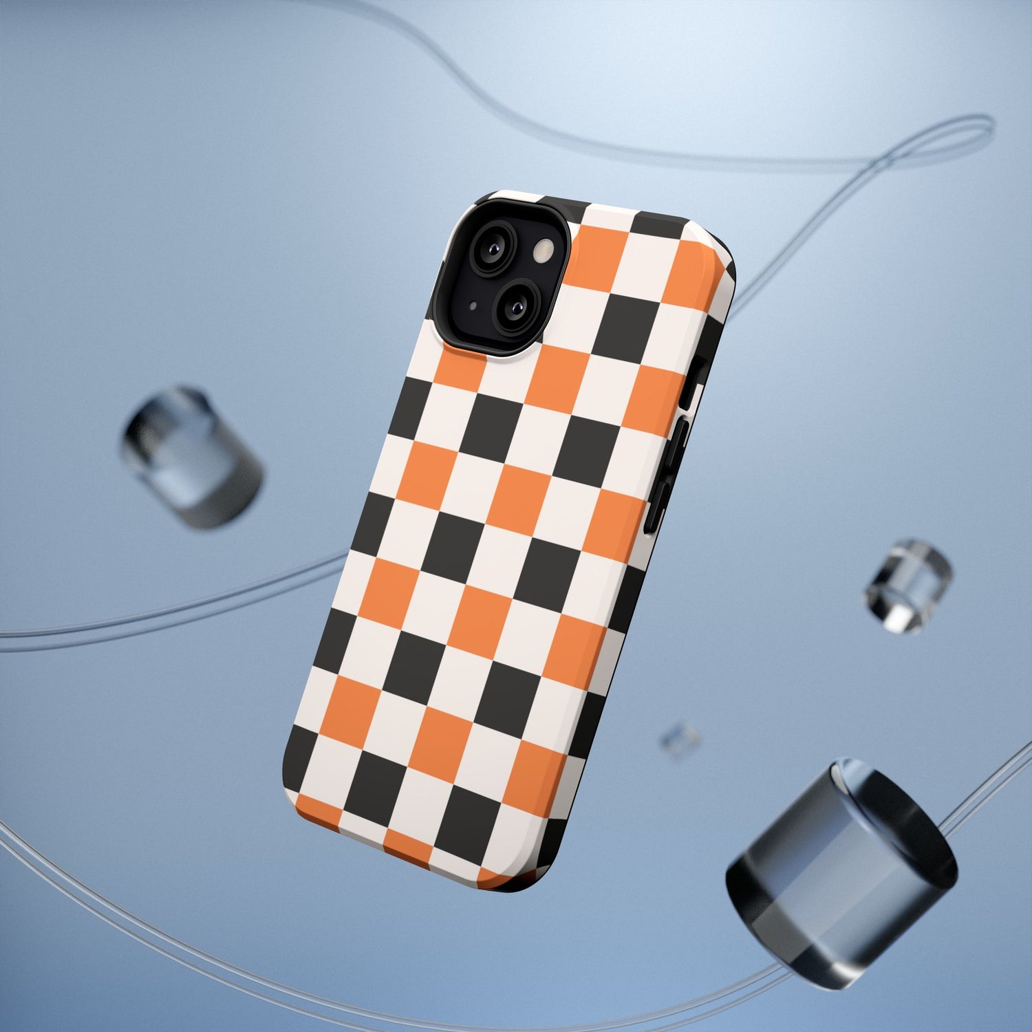 Trendy Halloween Checkerboard Phone Case | Impact-Resistant, iPhone, Samsung