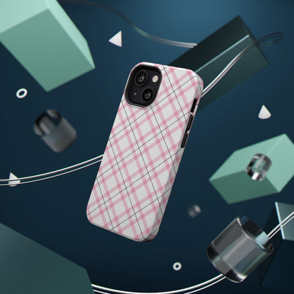 Impact-Resistant Phone Case - Pink Black Plaid