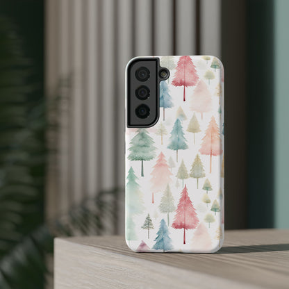 Watercolor Christmas Trees Impact-Resistant Phone Case