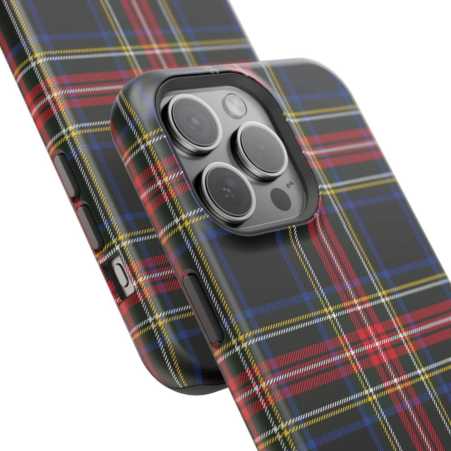 Impact-Resistant Holiday Phone Case-Christmas Tartan Plaid Black