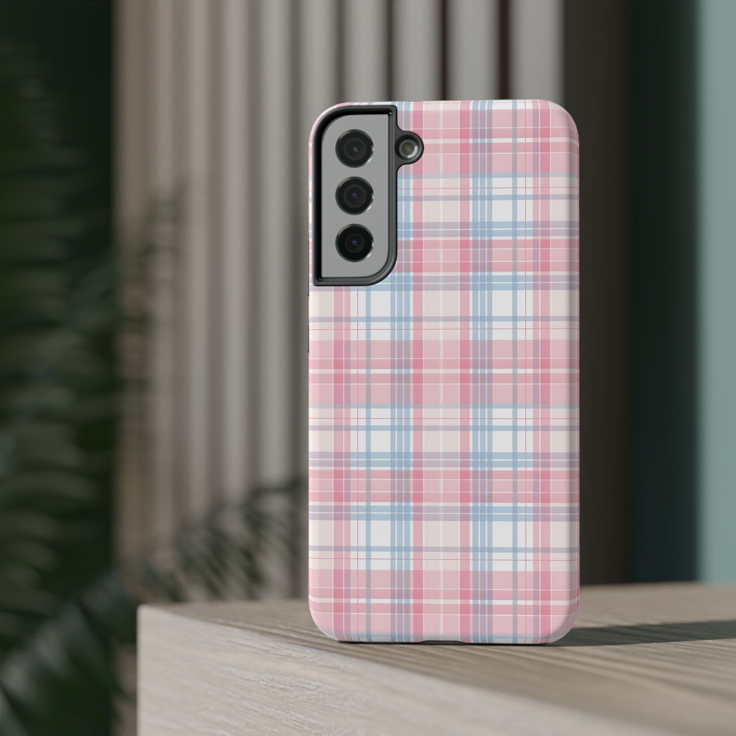 Impact-Resistant Cases-Spring Plaid Pink Blue