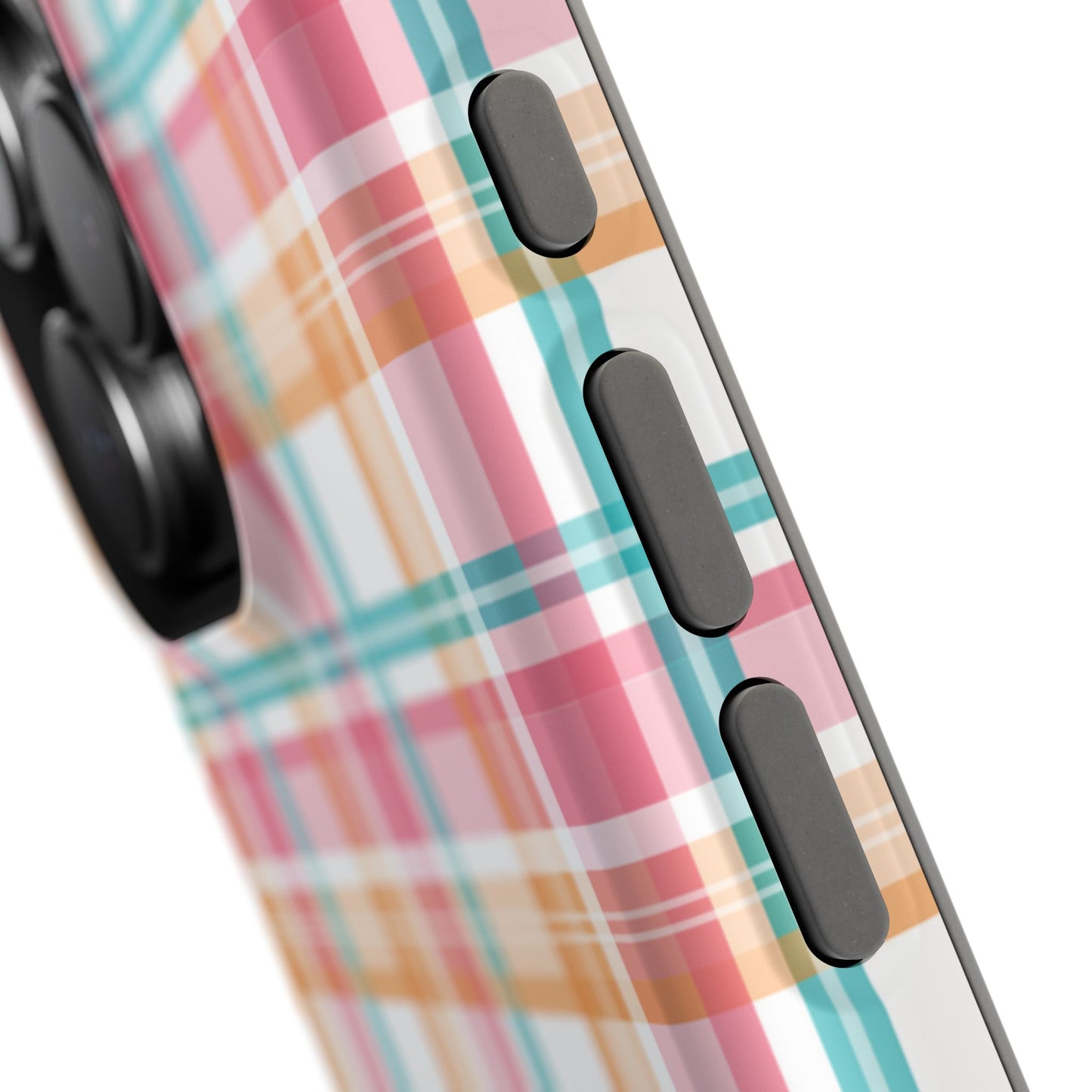 Impact-Resistant Phone Case - Summer Plaid Pink