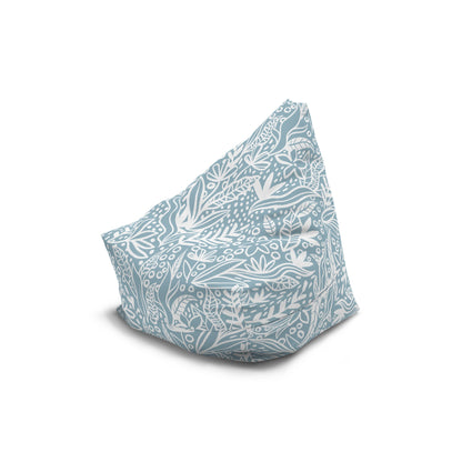 Blue White Floral Bean Bag Chair Cover