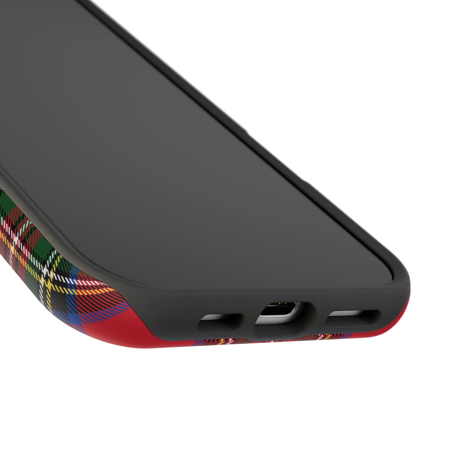 Impact-Resistant Phone Case-Holiday Tartan Plaid Red