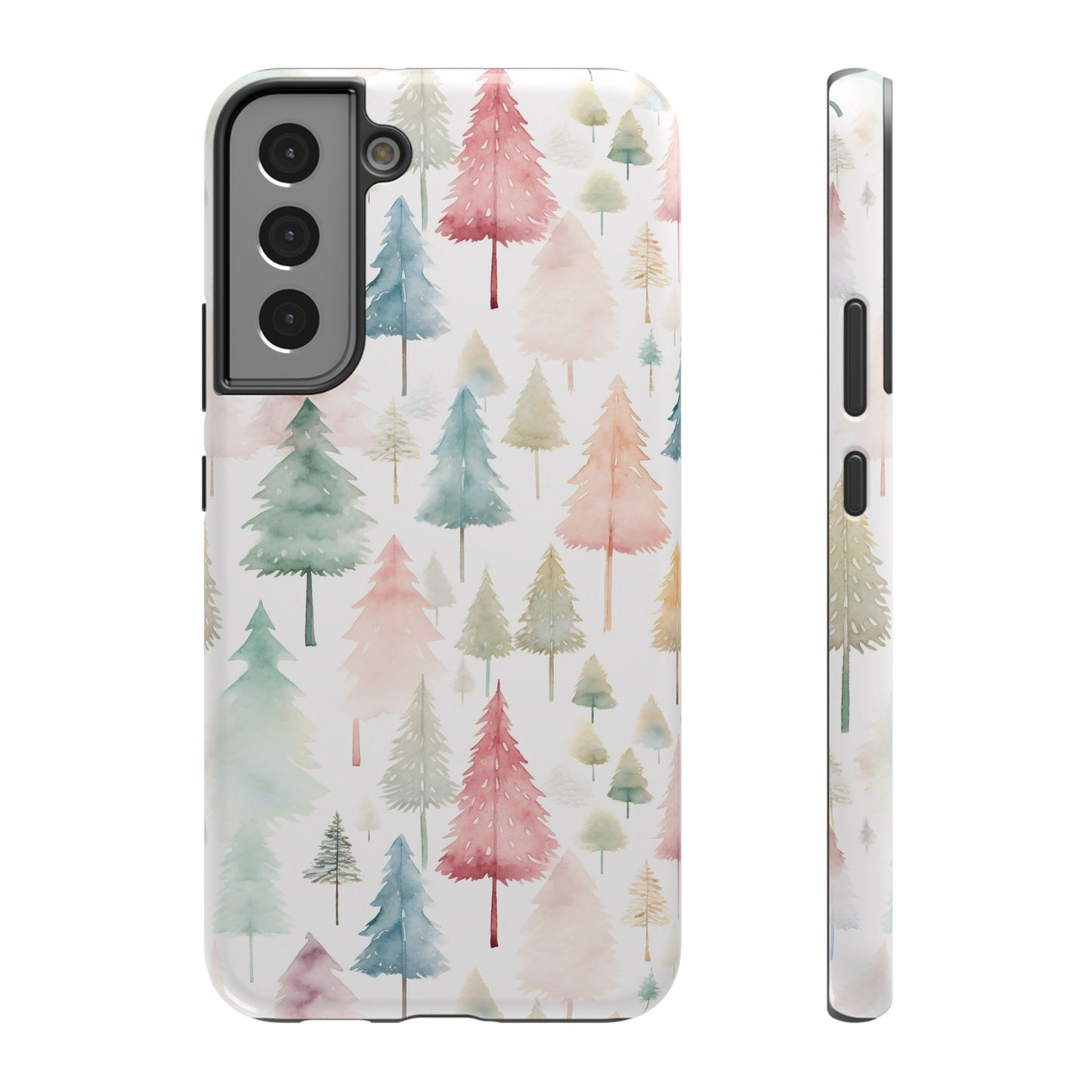 Watercolor Christmas Trees Impact-Resistant Phone Case