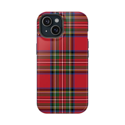 Impact-Resistant Phone Case-Holiday Tartan Plaid Red