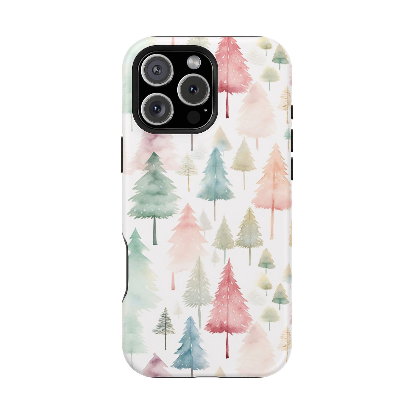 Watercolor Christmas Trees Impact-Resistant Phone Case