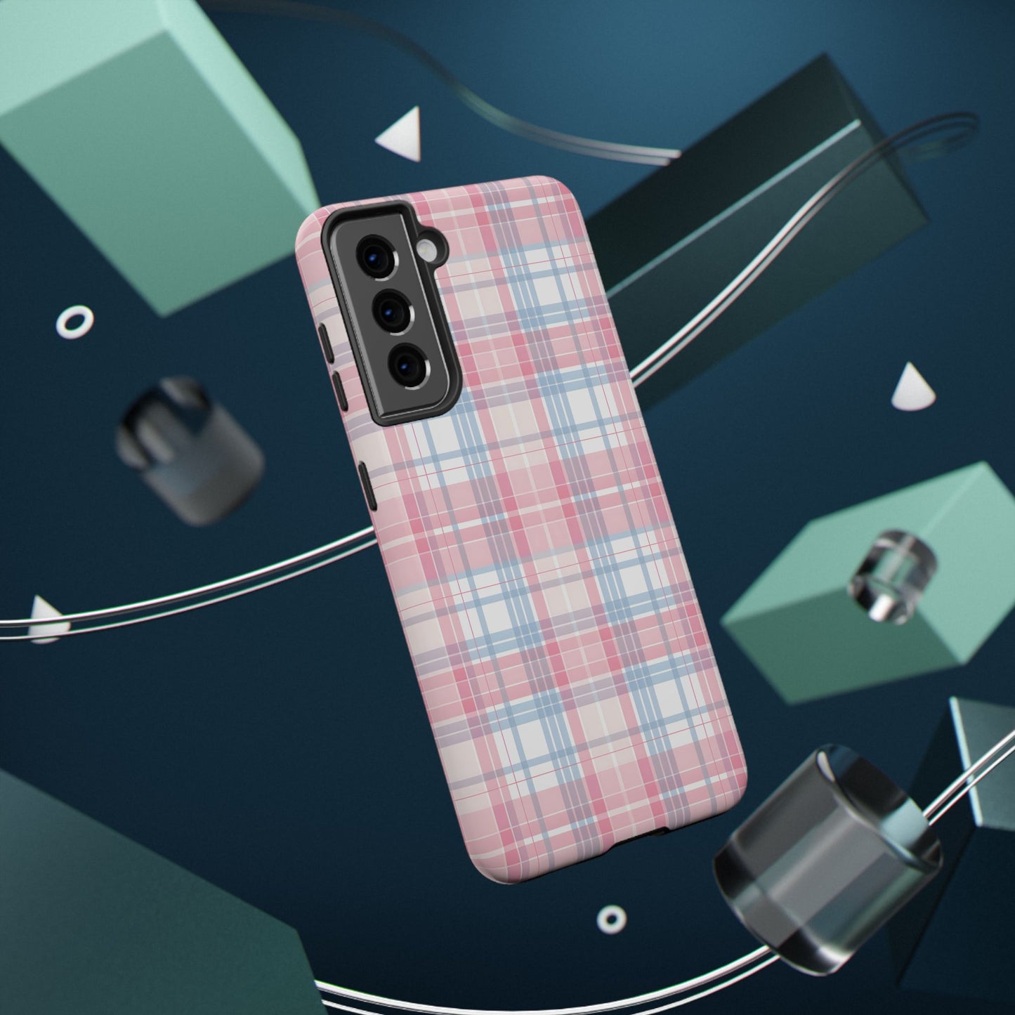 Impact-Resistant Cases-Spring Plaid Pink Blue