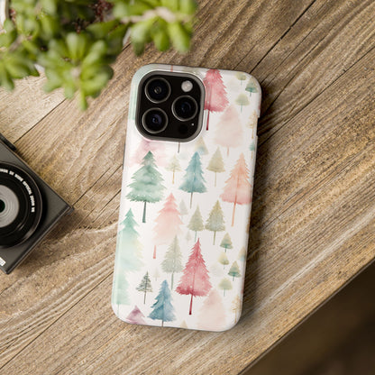 Watercolor Christmas Trees Impact-Resistant Phone Case