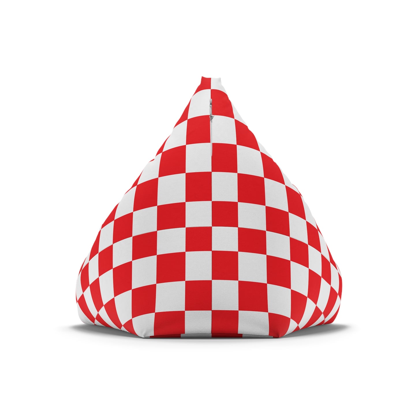 Red and White Checkerboard Bean Bag Chair Cover