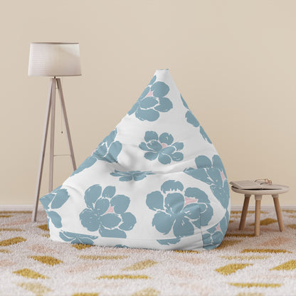 Pink, Blue Floral Bean Bag Chair Cover