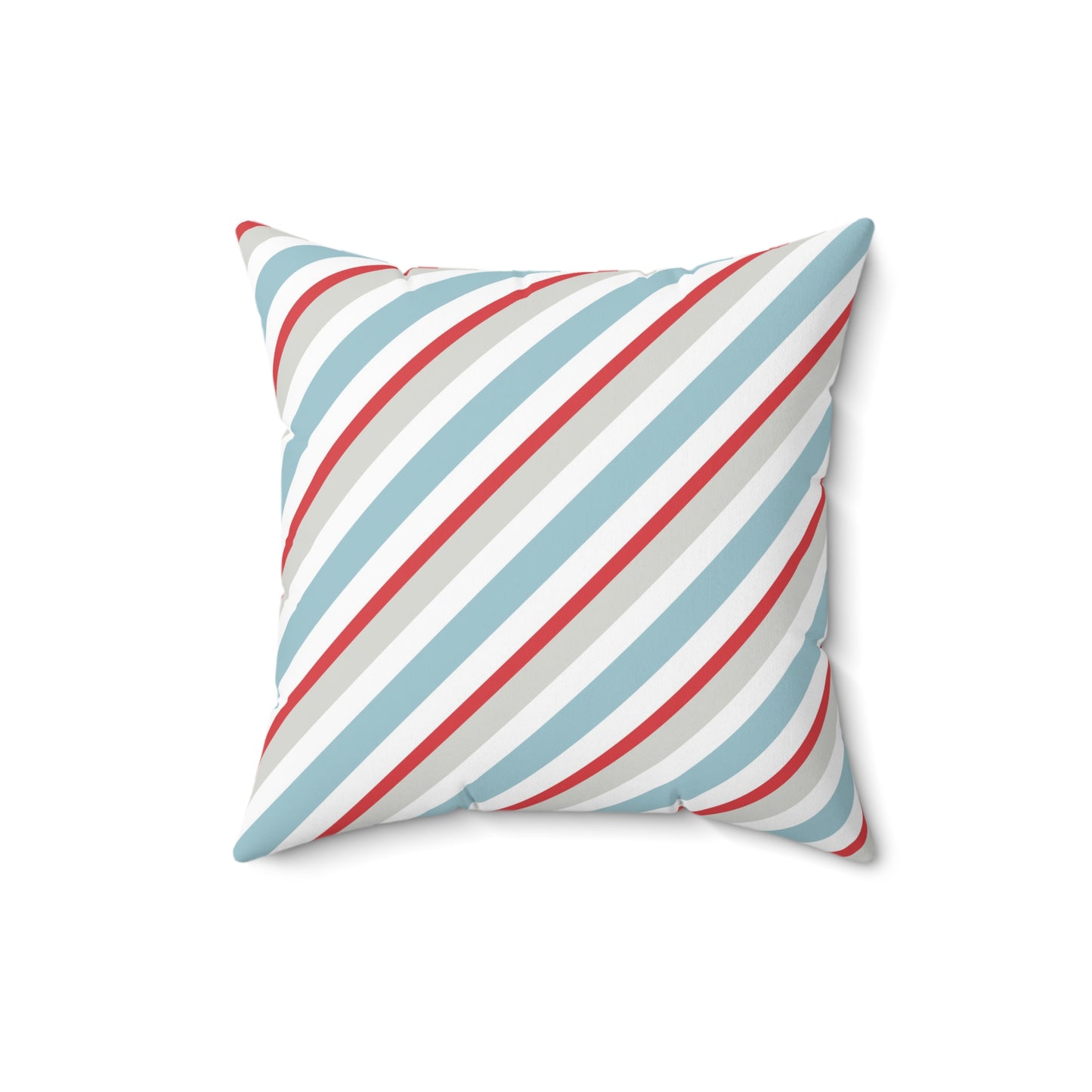 Spun Polyester Square Pillow with Removable Cover Beach Baby Sailboat Stripes