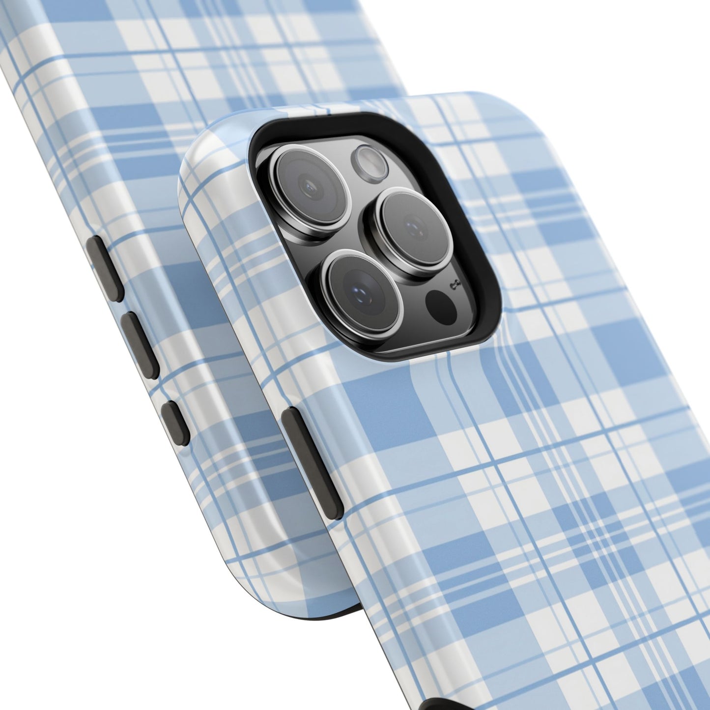 Impact-Resistant Phone Case - Easter Plaid Blue