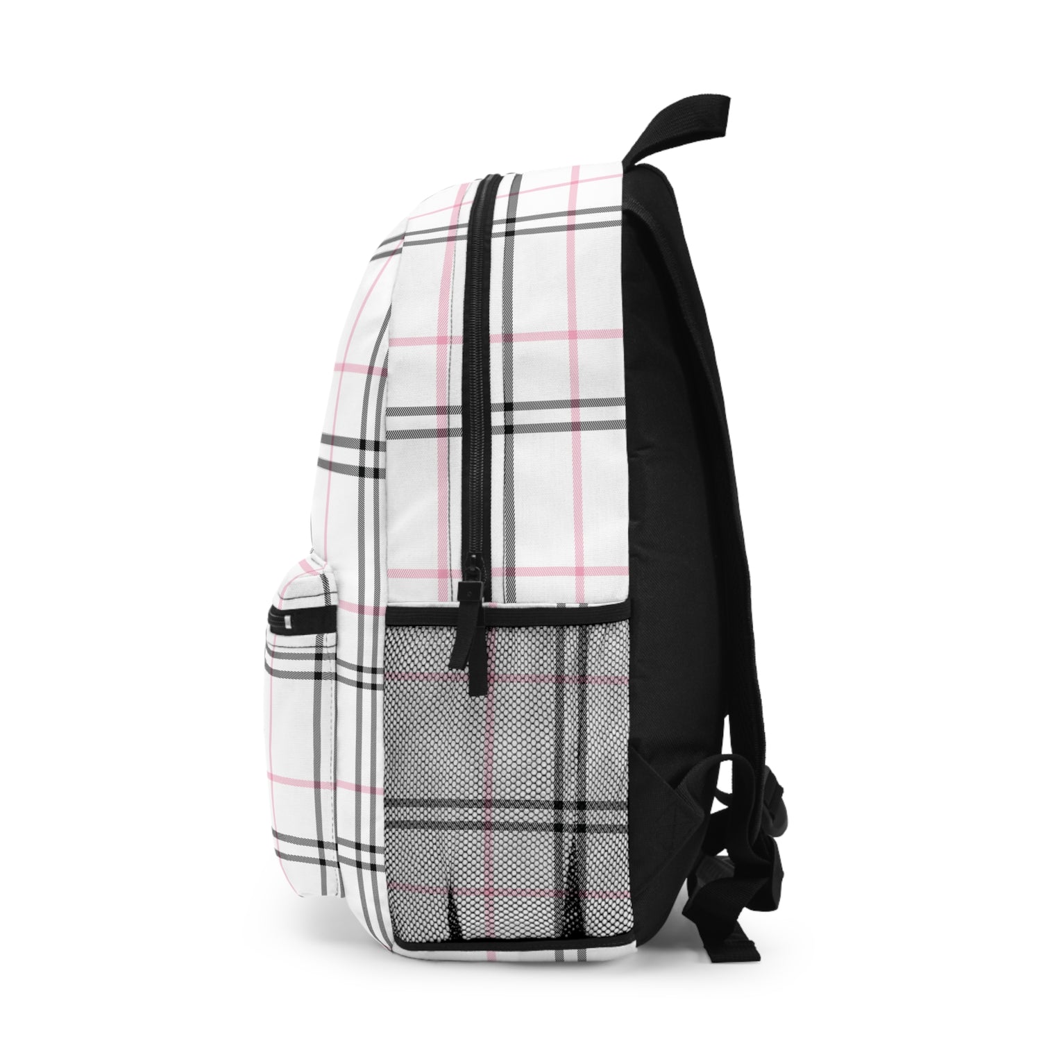 Backpack- Preppy Plaid Black Pink