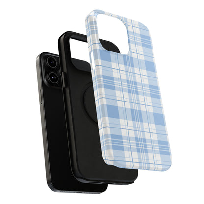 Impact-Resistant Phone Case - Easter Plaid Blue