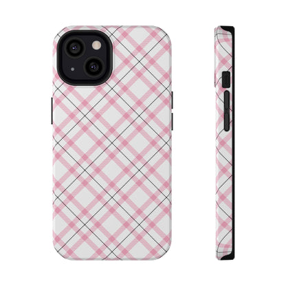 Impact-Resistant Phone Case - Pink Black Plaid