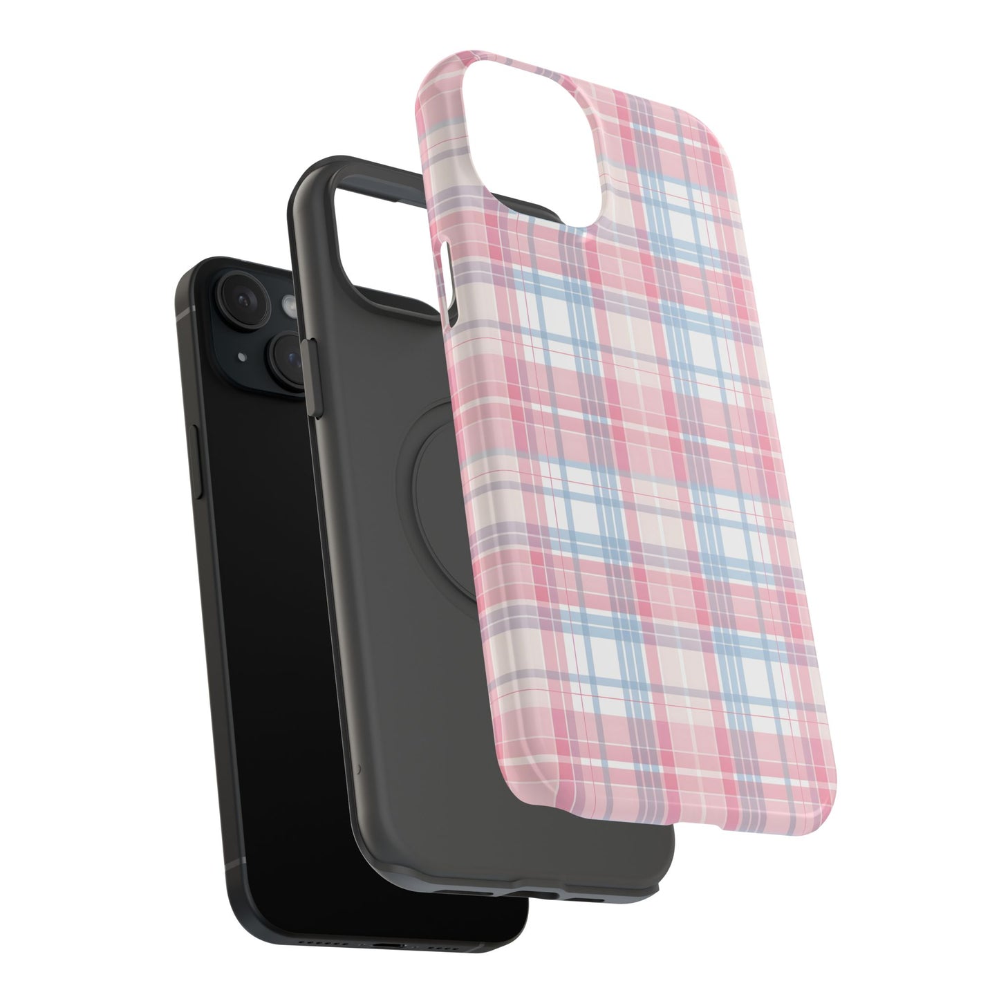 Impact-Resistant Cases-Spring Plaid Pink Blue