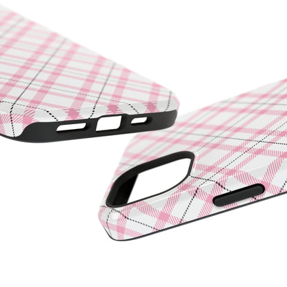 Impact-Resistant Phone Case - Pink Black Plaid