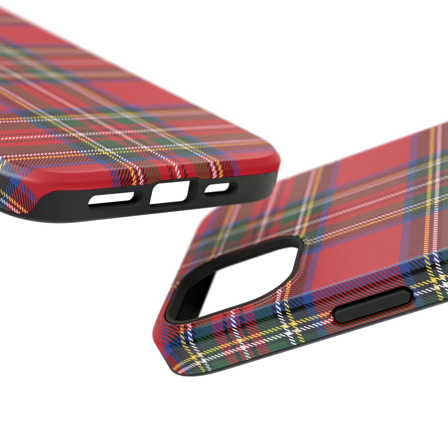 Impact-Resistant Phone Case-Holiday Tartan Plaid Red