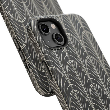 Impact-Resistant Phone Case- Art Deco Black Beige