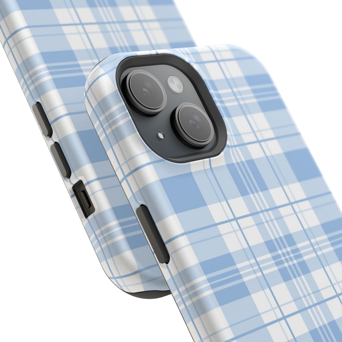 Impact-Resistant Phone Case - Easter Plaid Blue