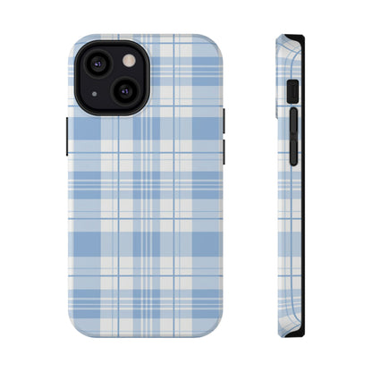 Impact-Resistant Phone Case - Easter Plaid Blue