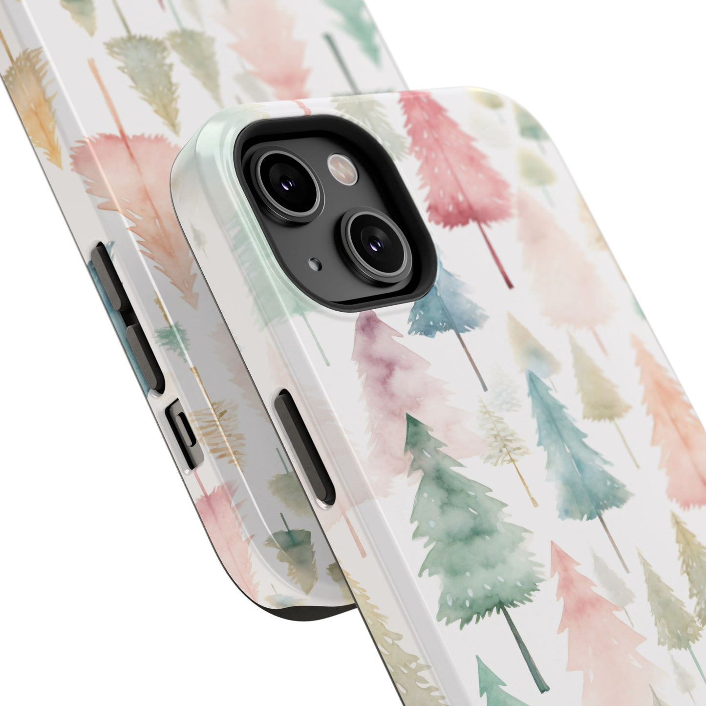 Watercolor Christmas Trees Impact-Resistant Phone Case