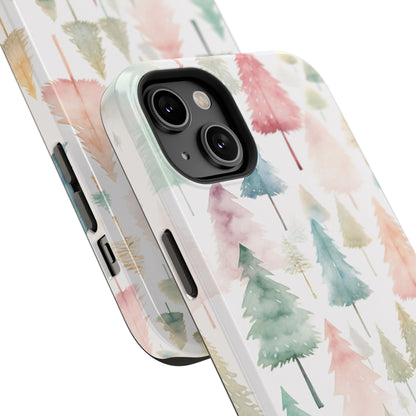 Watercolor Christmas Trees Impact-Resistant Phone Case