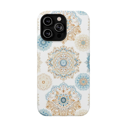 Impact-Resistant Cases, Blue Gold Boho Fun