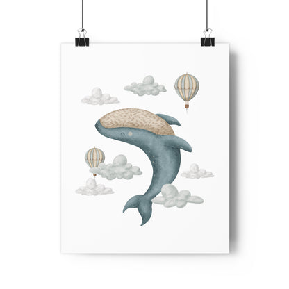 Giclée Art Print Memories of Dreams Whale Hot Air Balloons