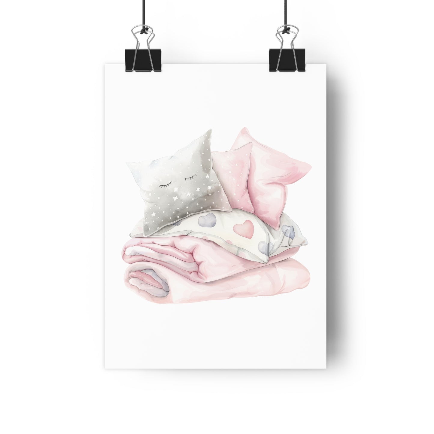 Giclée Art Print Watercolor Pink Pajama Party Bedding