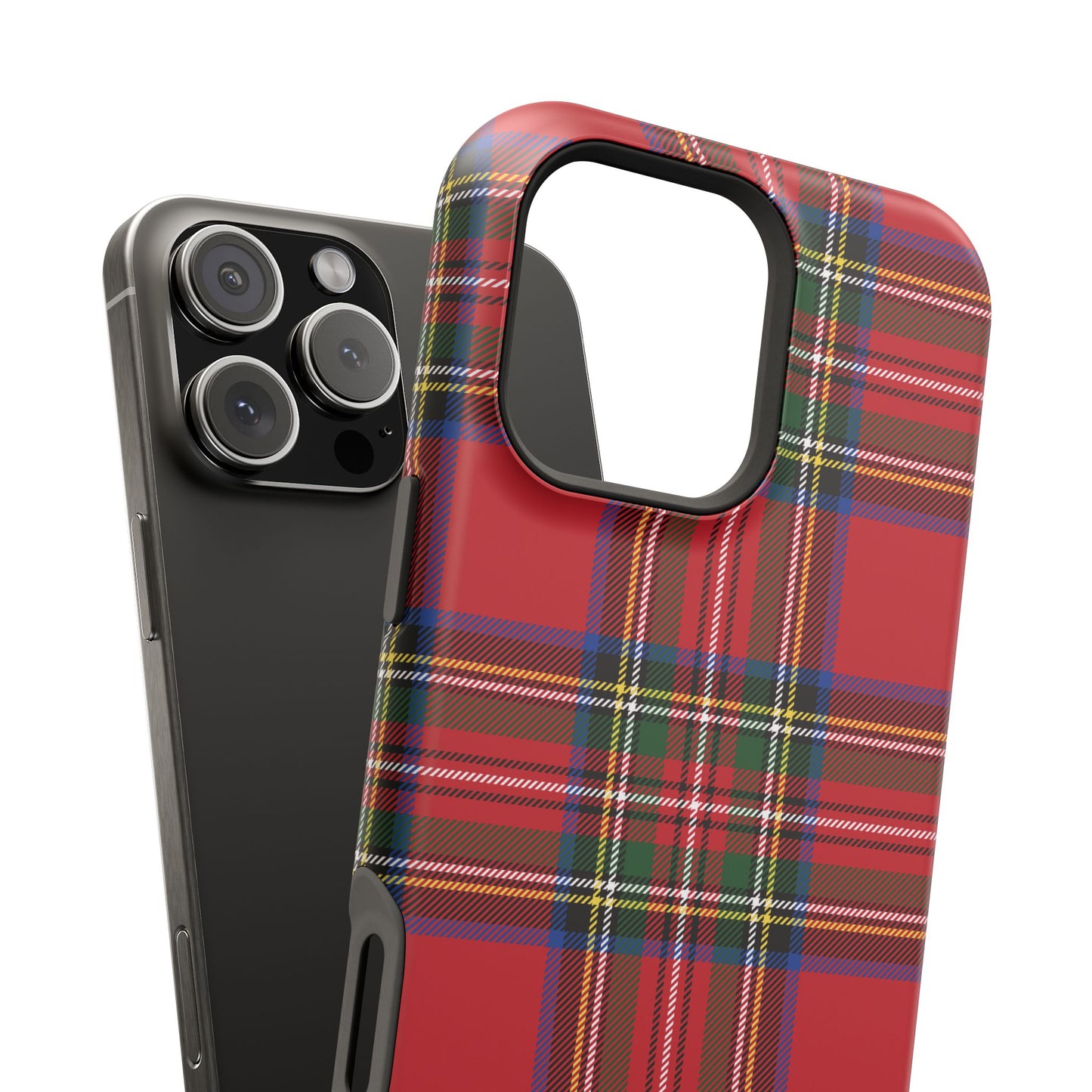 Impact-Resistant Phone Case-Holiday Tartan Plaid Red