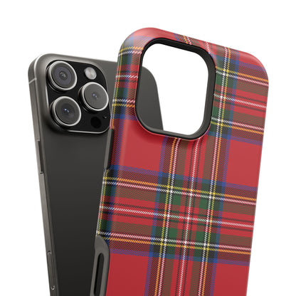 Impact-Resistant Phone Case-Holiday Tartan Plaid Red