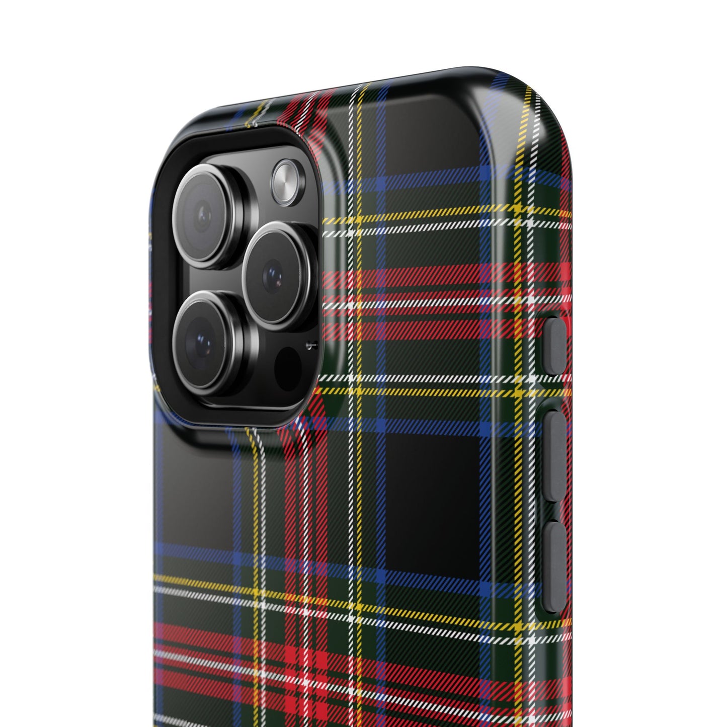 Impact-Resistant Holiday Phone Case-Christmas Tartan Plaid Black