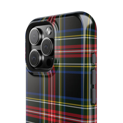 Impact-Resistant Holiday Phone Case-Christmas Tartan Plaid Black