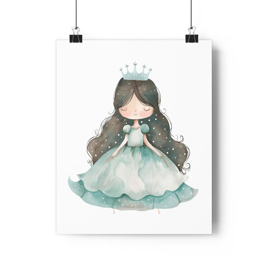 Giclée Art Print Watercolor Teal Princess 2