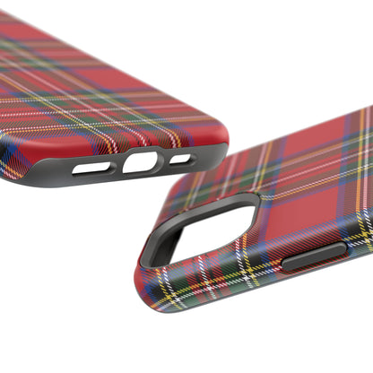 Impact-Resistant Phone Case-Holiday Tartan Plaid Red