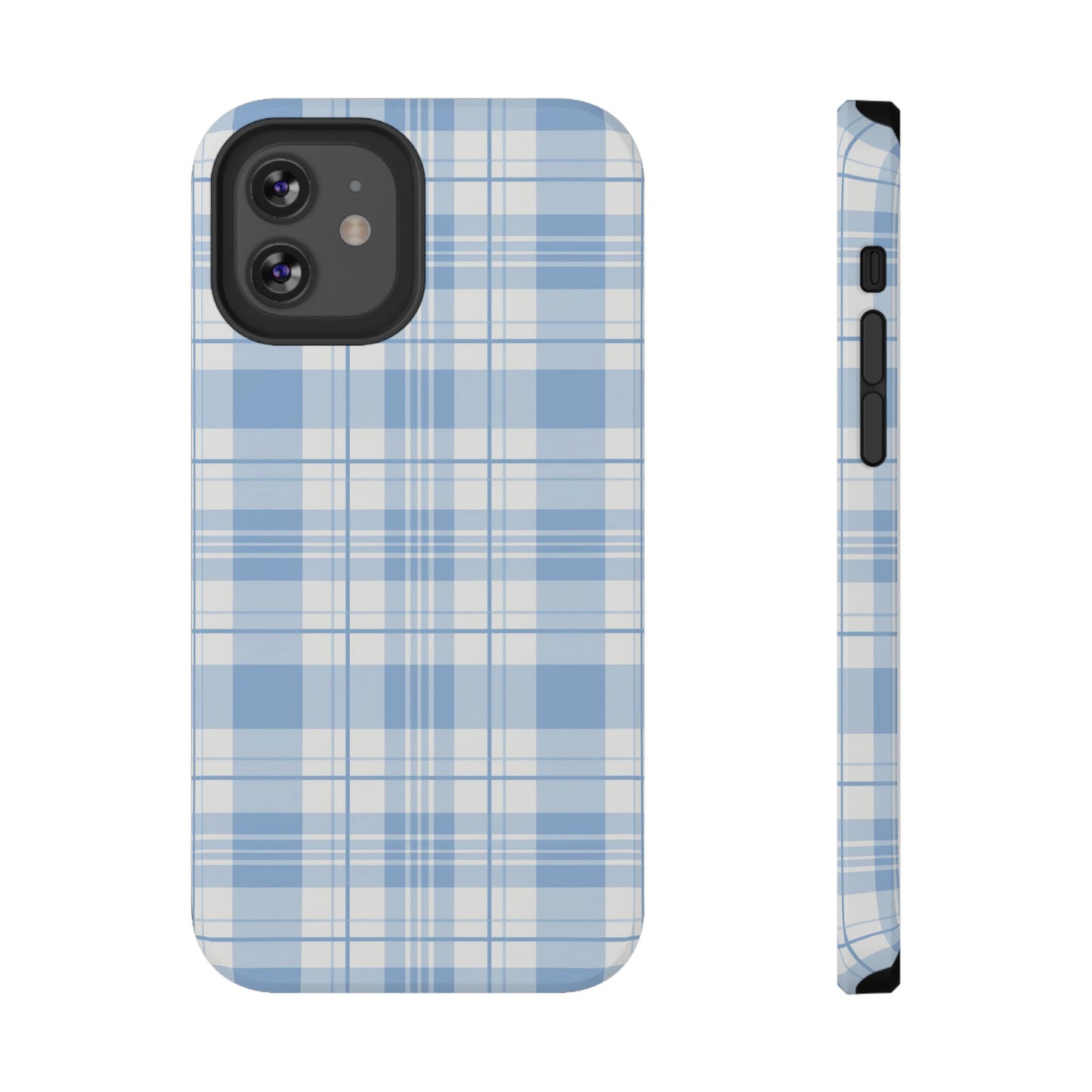 Impact-Resistant Phone Case - Easter Plaid Blue