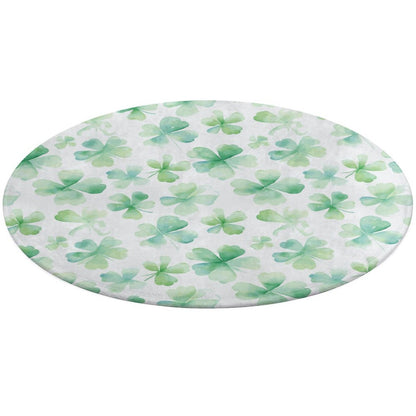 Round Bath Mat- Watercolor Clovers