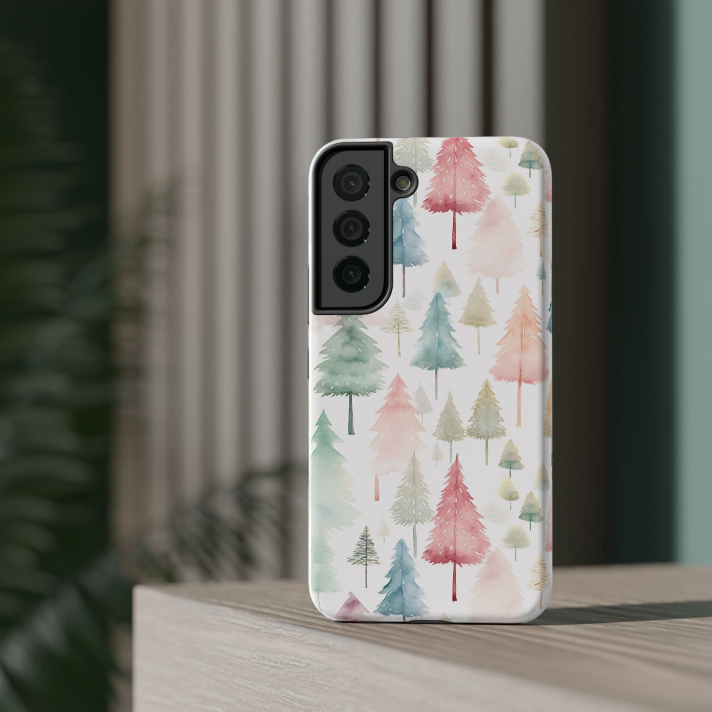 Watercolor Christmas Trees Impact-Resistant Phone Case