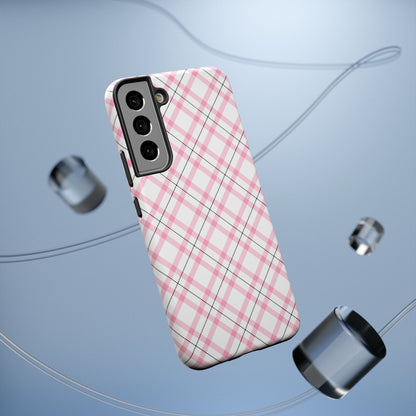 Impact-Resistant Phone Case - Pink Black Plaid