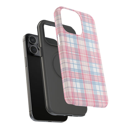 Impact-Resistant Cases-Spring Plaid Pink Blue