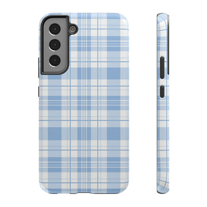 Impact-Resistant Phone Case - Easter Plaid Blue