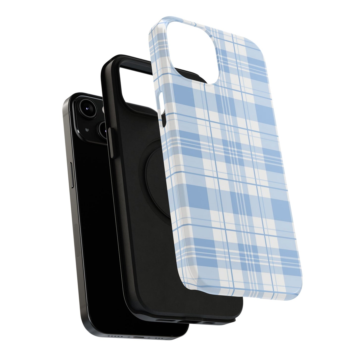 Impact-Resistant Phone Case - Easter Plaid Blue