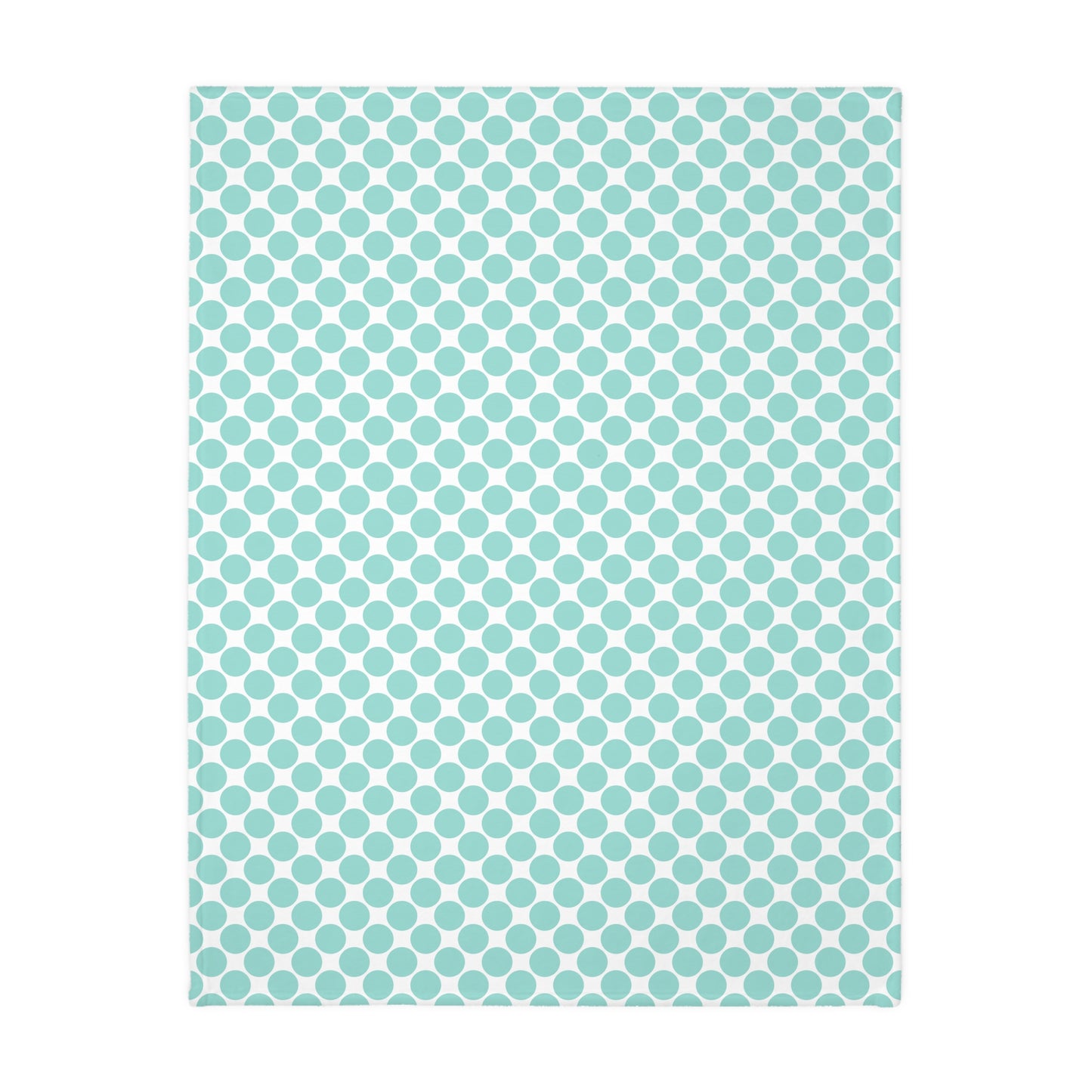 Velveteen Microfiber Two-sided Polished Polka Dots Aqua White