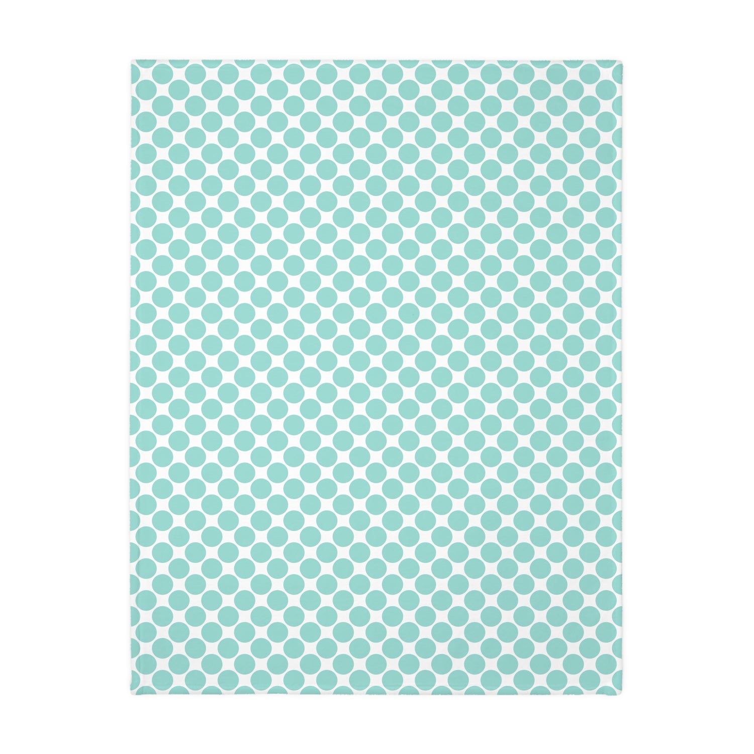 Velveteen Microfiber Two-sided Polished Polka Dots Aqua White
