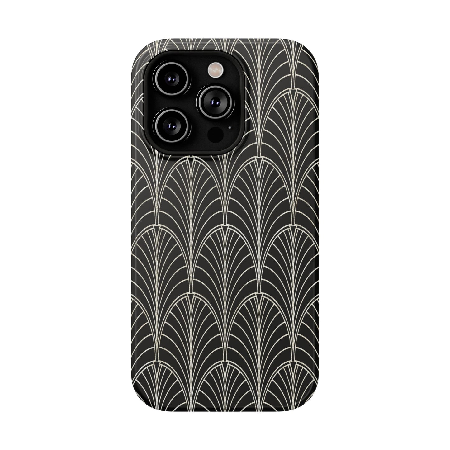 Impact-Resistant Phone Case- Art Deco Black Beige